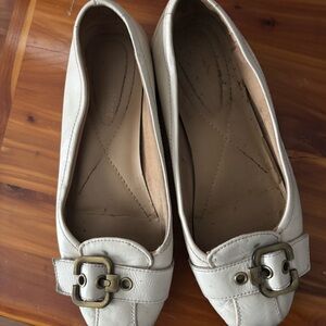 Naturalizer Cream Buckle Flats